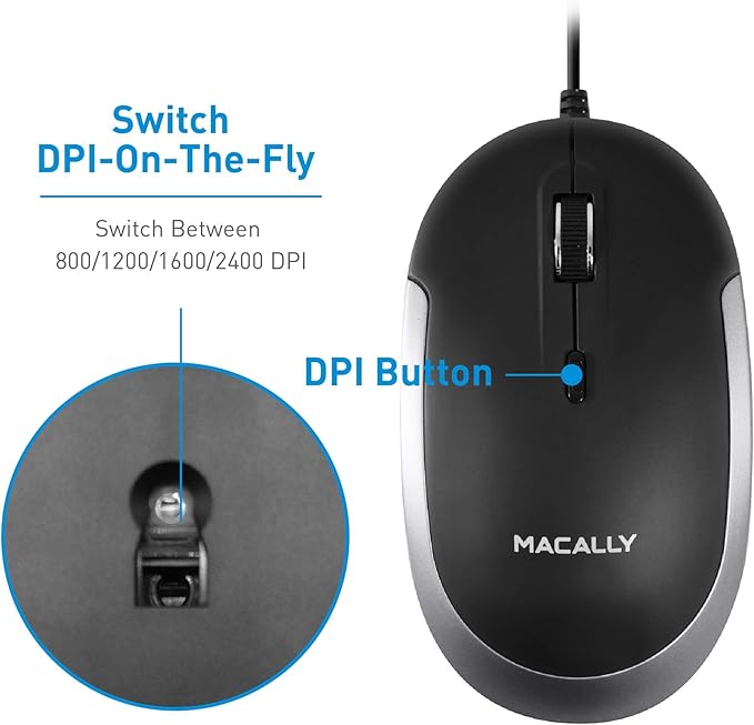 Macally Silent Wired Mouse - Image 9