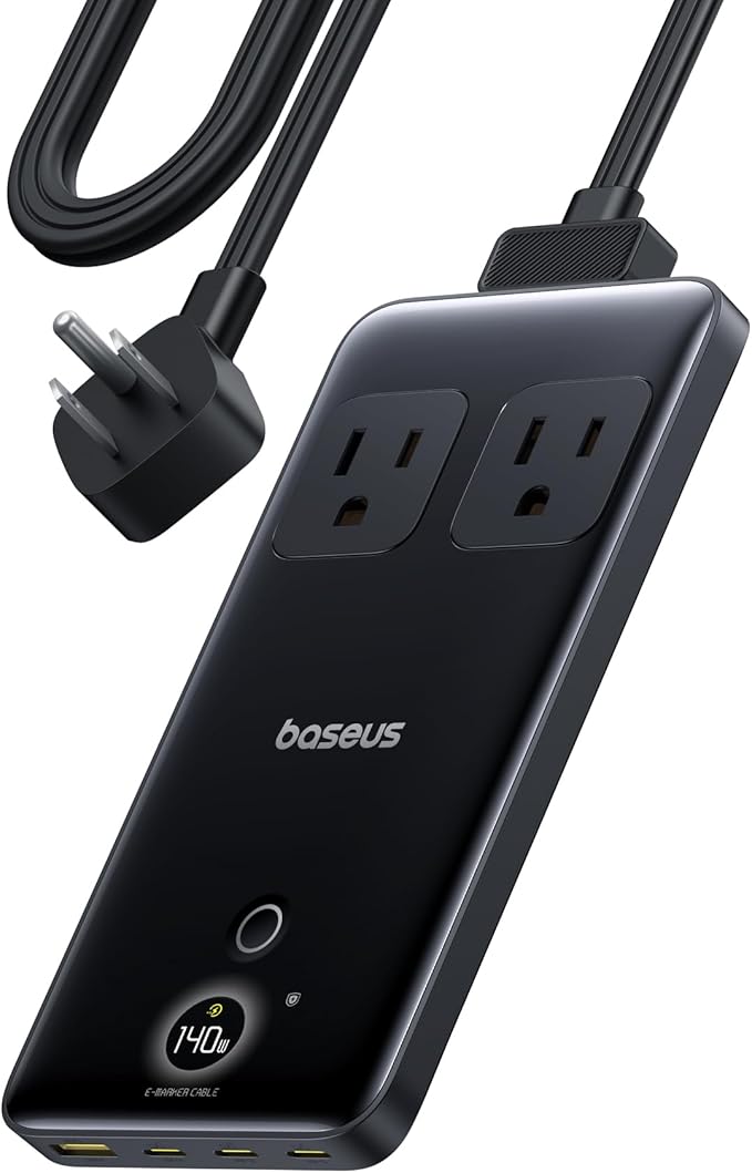 Baseus Blade Charging Station 140W, 6-in-1 Compact USB C Power Strip by Baseus