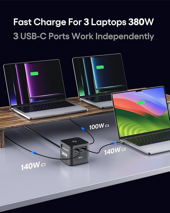 WOTOBEUS 380W 8-Ports GaN USB-C Charging Station - Image 2