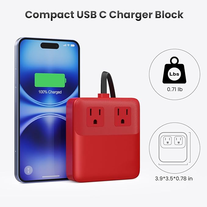 135W Charging Station USB C Power Strip, 6-in-1 GaN USB C Charger Block - Image 7