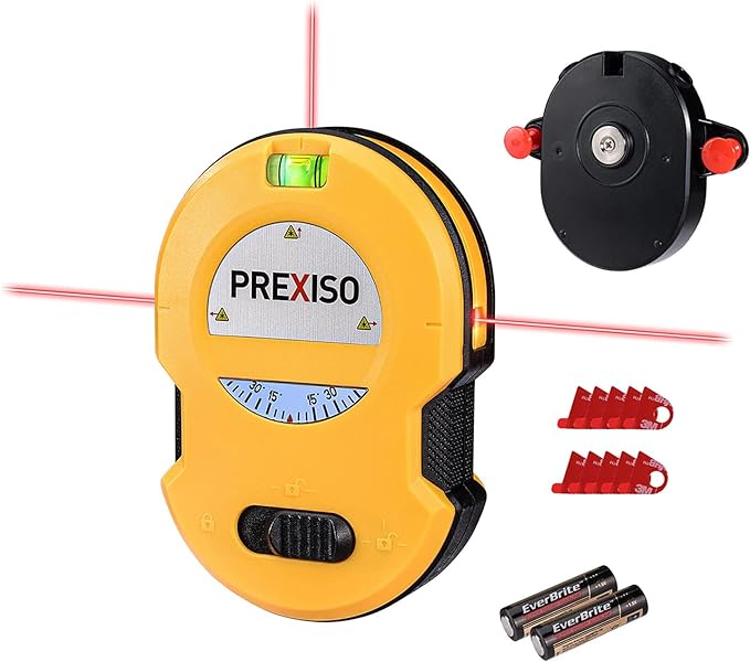 PREXISO Multi Surface Laser Level LED Light Vial, 30Ft Horizontal & Vertical by PREXISO