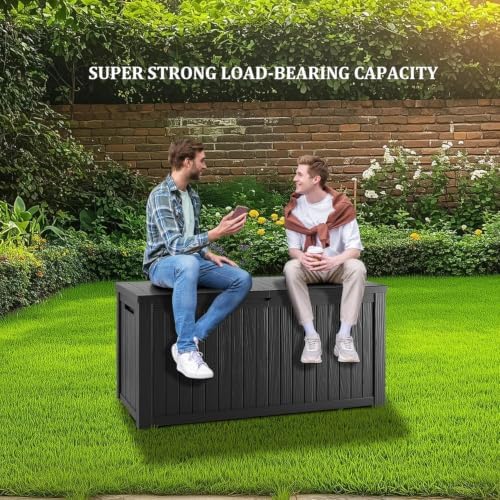 tarkari 320 gallon resin deck box, waterproof outdoor, package contents