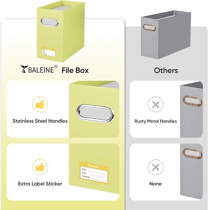 BALEINE File Organizer Box, Cardboard File Folder Organizer - Image 5