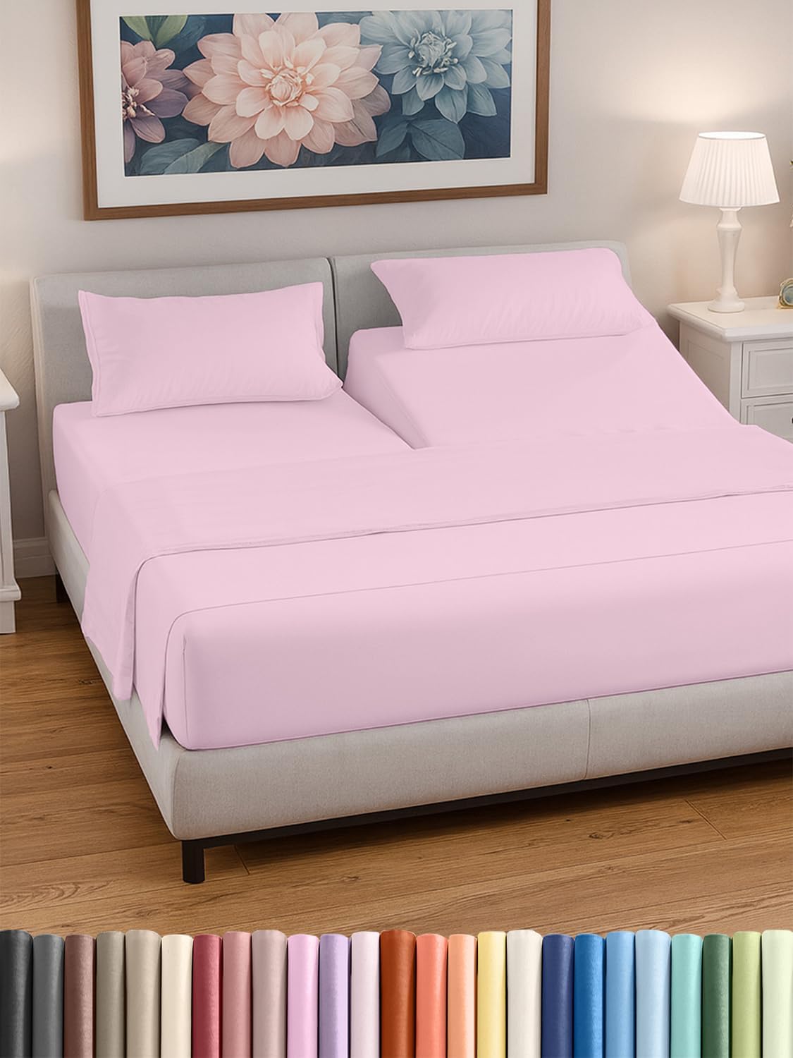 Split Head King Sheet Set – 4 Piece Flex Split Top King Sheets