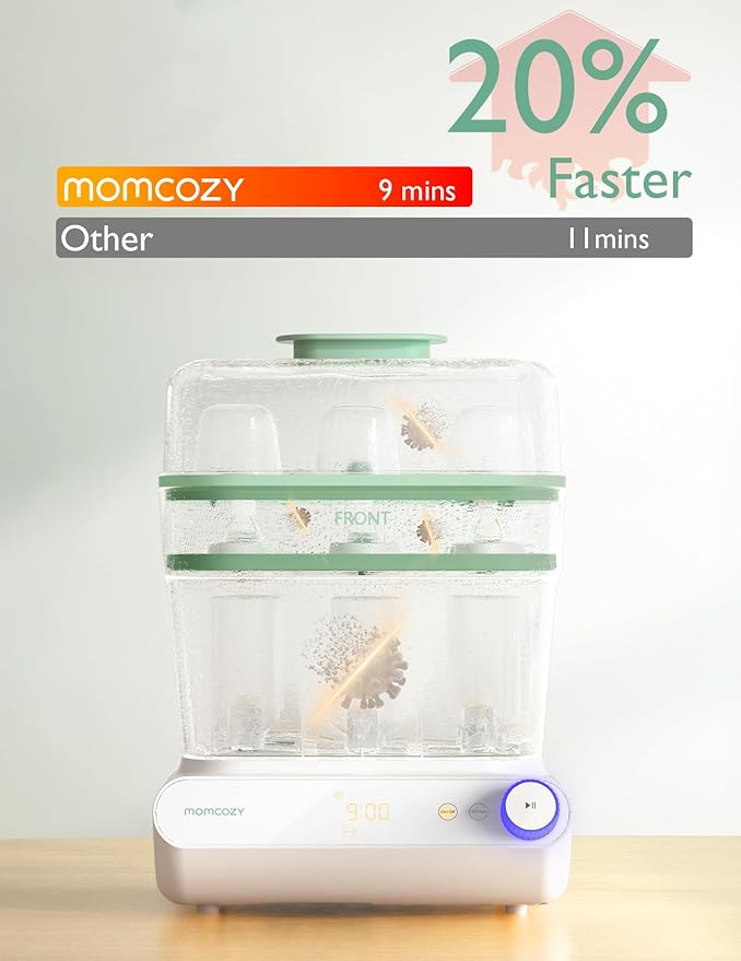 Momcozy 3 Layers Large Bottle Sterilizer and Dryer, Fast Sterilize and Dry - Image 4