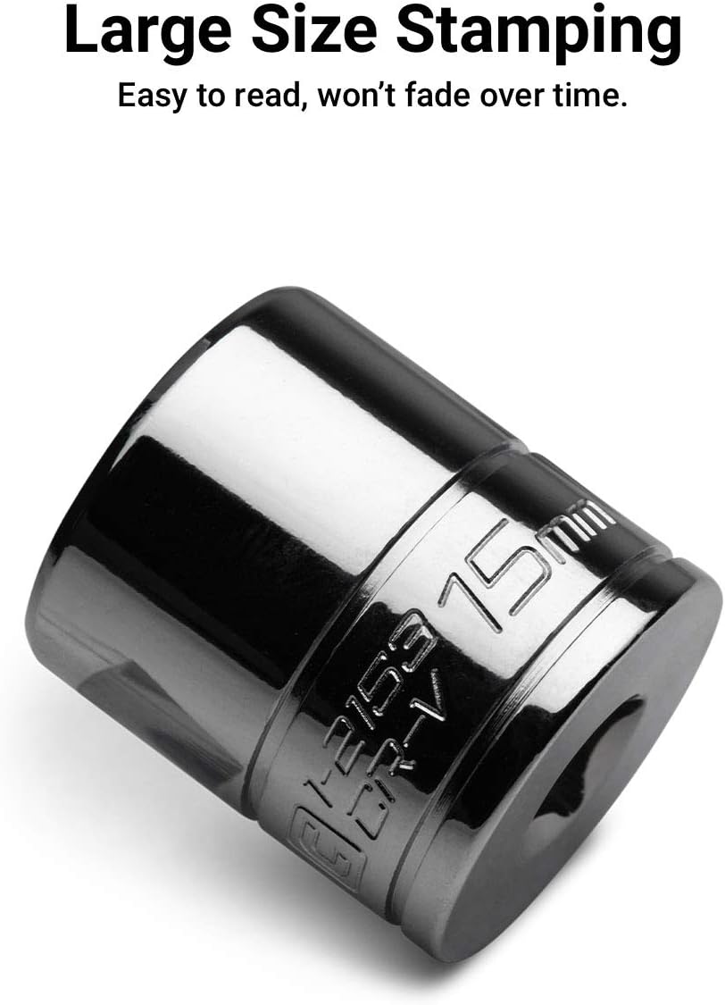 Capri Tools 15 mm Shallow Socket, 3/8-Inch Drive, 6-Point, Metric