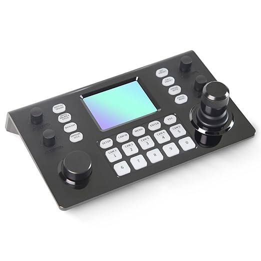 RGBlink NDI PTZ Camera Controller, PoE Powered, 3D Joystick Control, 3.5 LCD by RGBlink