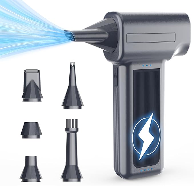 Compressed Air Duster, 300000RPM Super Power Electric Air Duster, Cordless Mini by FOVAL