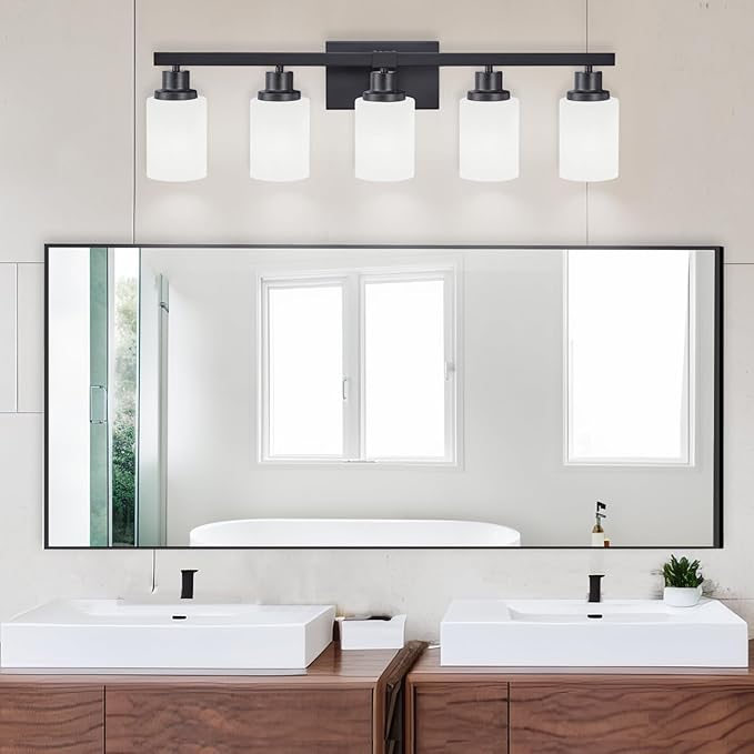 DIKAIDA Bathroom Vanity Light, 5-Light Vanity Lighting Fixture Over Mirror - Image 6