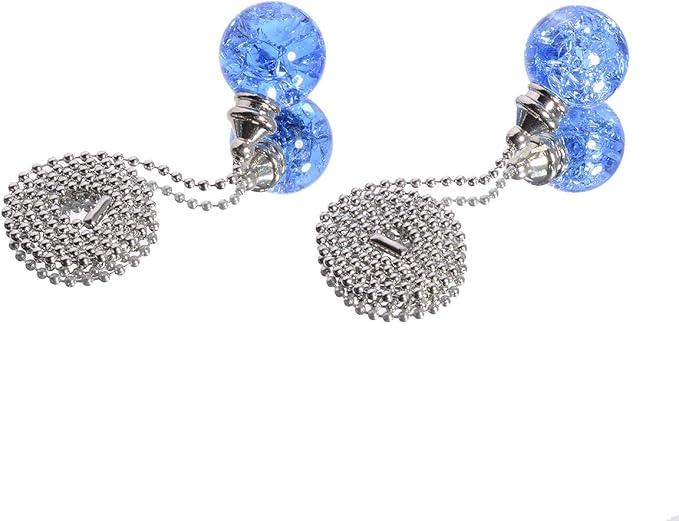 LONGSHENG - SINCE 2001 - 2PCS Light Blue Pull Chain Crystal Glass Ice Cracked - Image 5