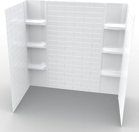 White Polystyrene Tub Wall Surround 32"x 60"x 58" by NoahWilliamHome