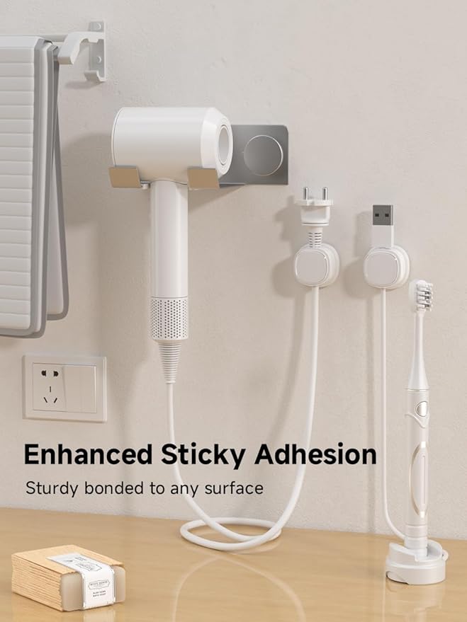 9 Pack Cord Organizer, Spring Cable Management, Adhesive Cute Cable Holder Clips - Image 6