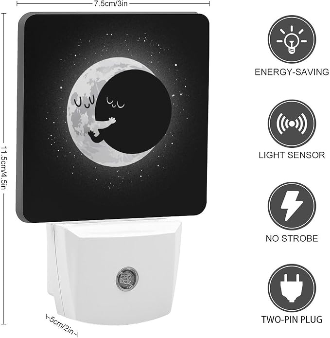 Cute Lunar Eclipse Night Light, Plug into Wall Decor Nightlights - Image 2