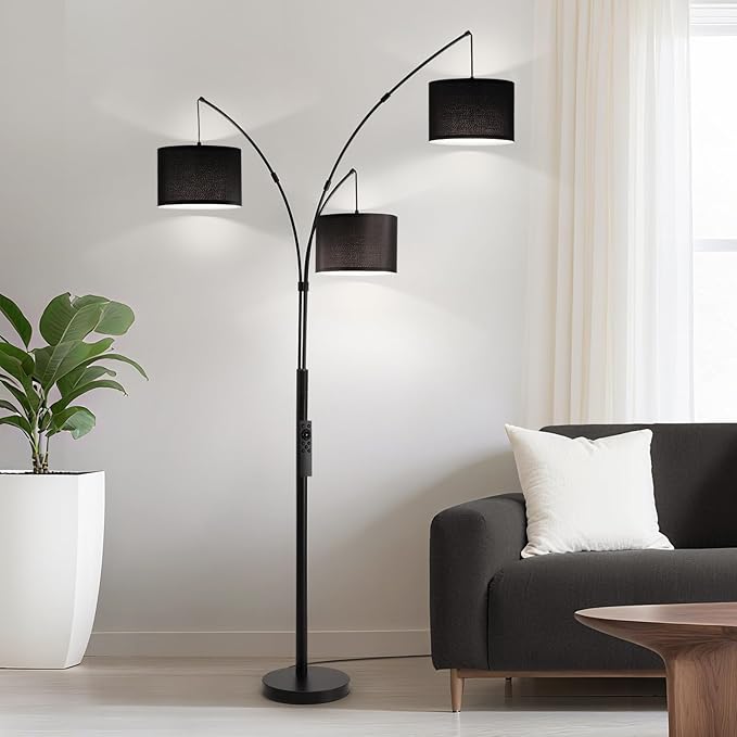 Fansdrick Floor lamp with Remote, 3 Light Arc Floor Lamps - Image 2