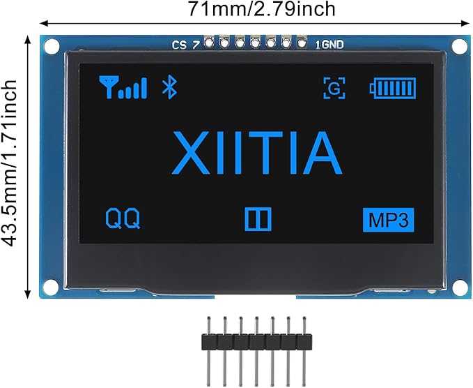 XIITIA 2pcs 2.42 inch 128x64 OLED LCD Display Module SSD1309 7 Pin SPI/IIC I2C - Image 3