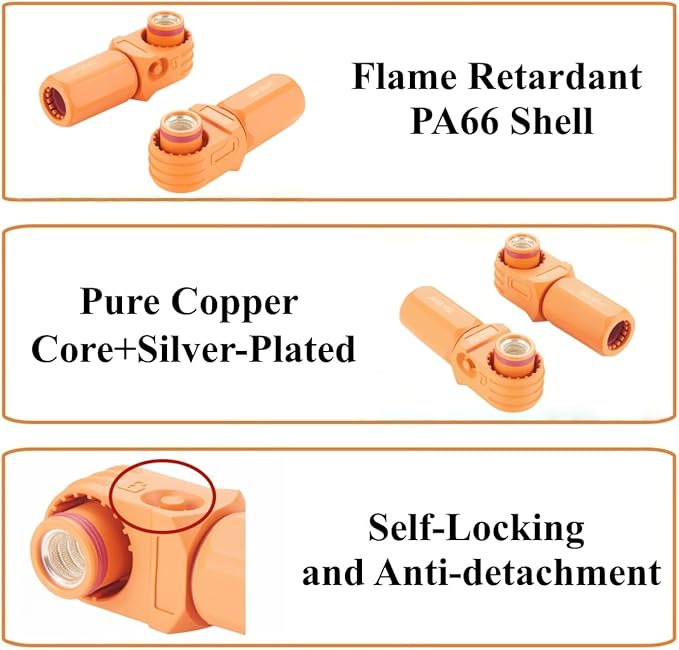 1 Set Battery Energy Storage Connector 350A 95mm² High Current HV Connectors - Image 8