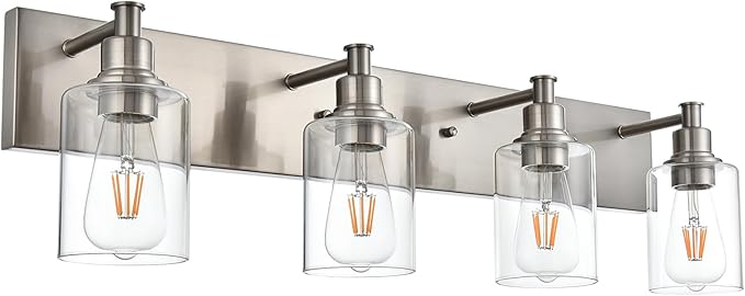 TODOLUZ Bathroom Vanity Light Fixtures, 4-Lights Modern Brushed Nickel Wall by TODOLUZ