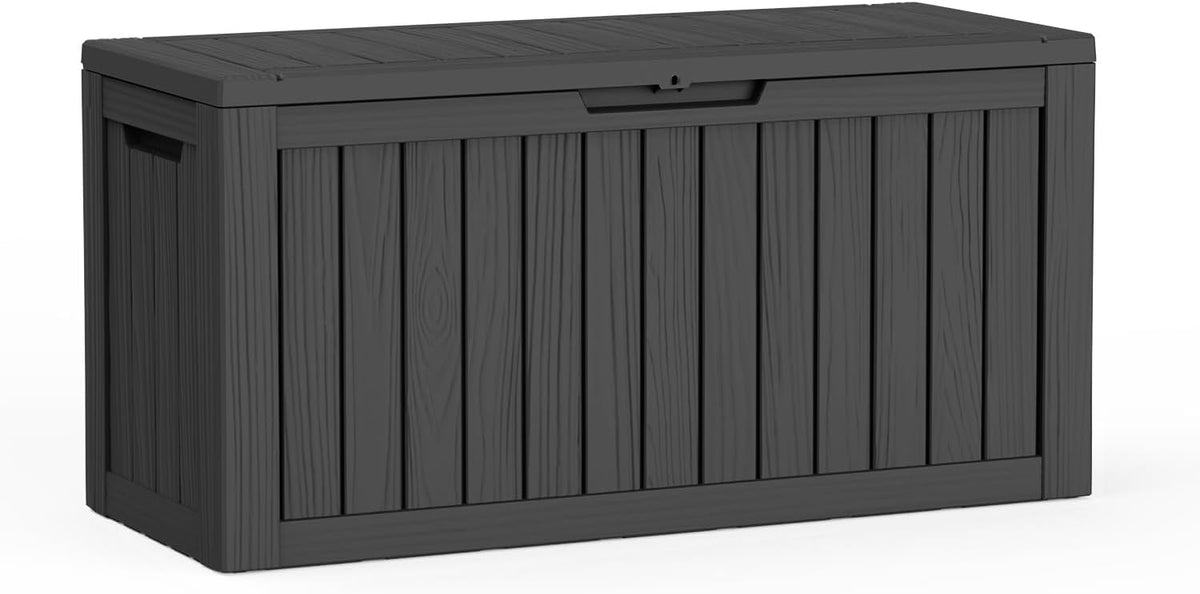 85 gallon outdoor deck box, resin waterproof storage, main product view