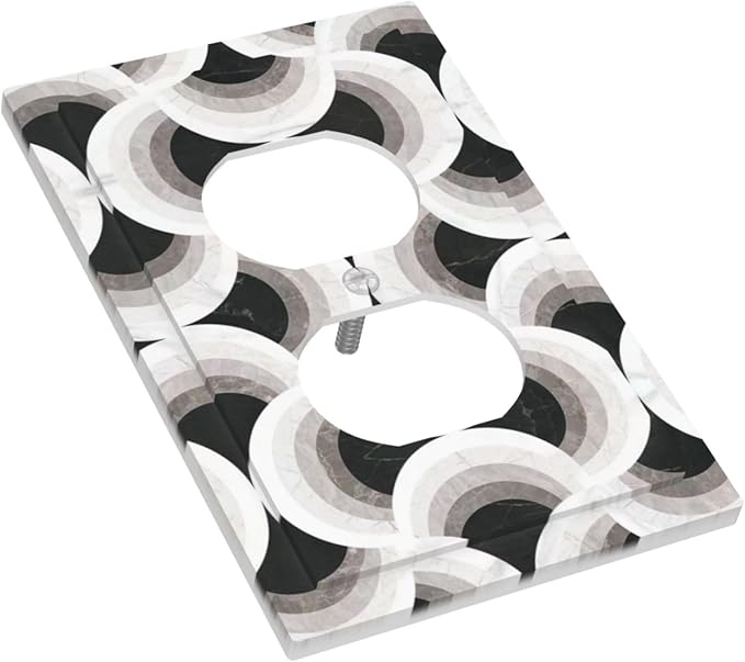 Bvtewkhz Black/White Art Marble Duplex Outlet Decorative Light Switch Covers - Image 3