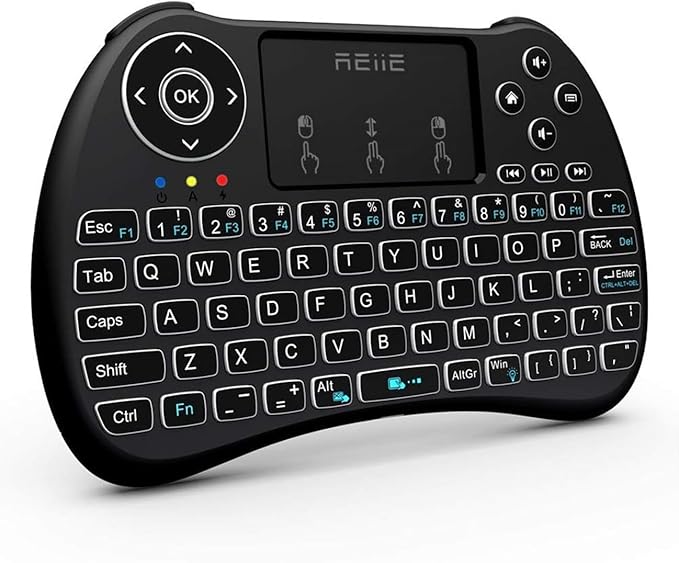 REIIE H9+ Mini Keyboard, 2.4GHz Wireless Mini Handheld Smart TV Remote Keyboard by REIIE