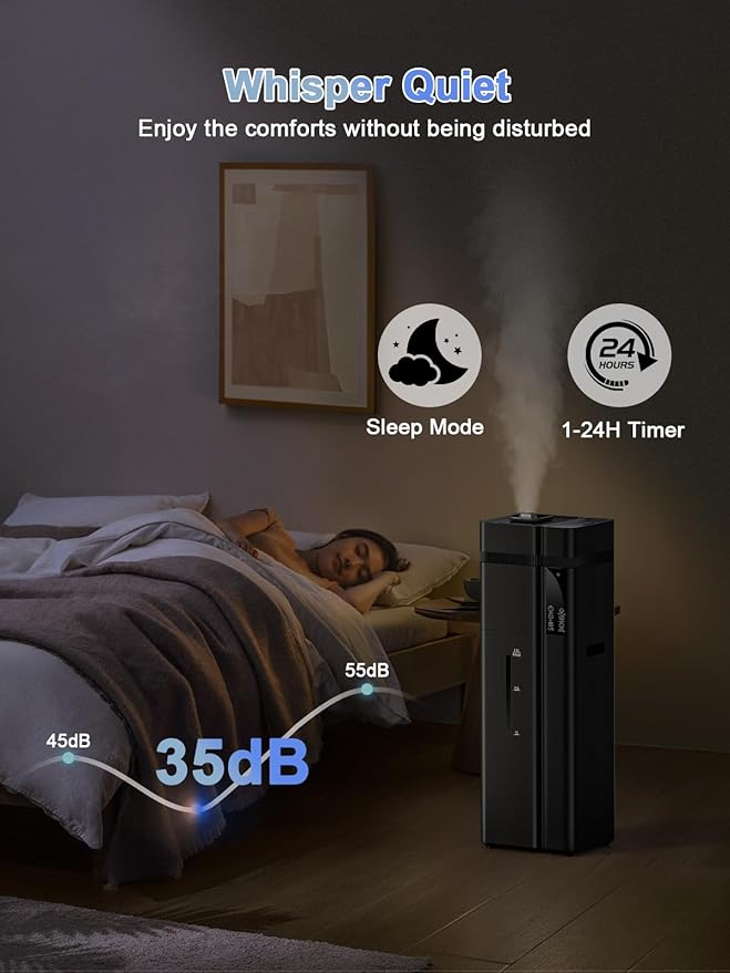 Zeova 13L/3.4Gal Humidifiers for Bedroom, Ultrasonic Warm & Cool Mist - Image 6
