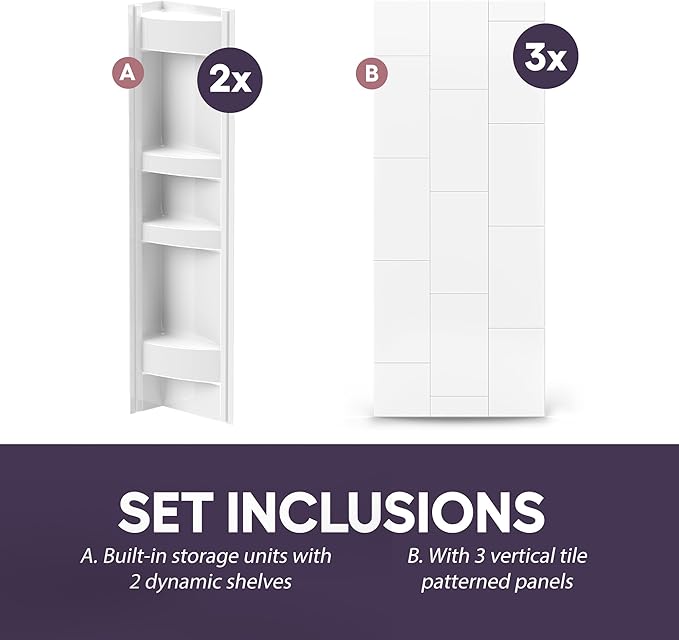White Acrylic Tub Wall Surround 32"x 60"x 58" - Image 5