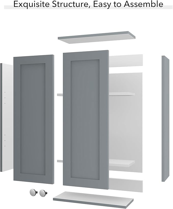 Bathroom Wall Cabinet, Over The Toilet Storage Cabinet, 19 x 27 inch Medicine - Image 6