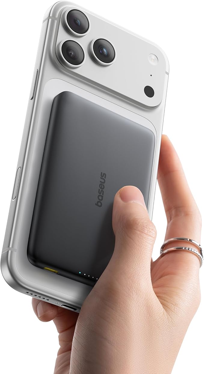 Baseus Picogo Magsafe Portable Charger, Qi2 Certified 0.5" Ultra Slim 15W by Baseus