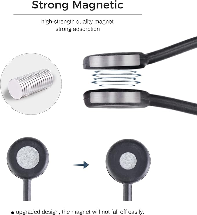 EUREKA ERGONOMIC Magnetic Cable Ties Reusable, 10 Pack Rubber Twist Ties - Image 7