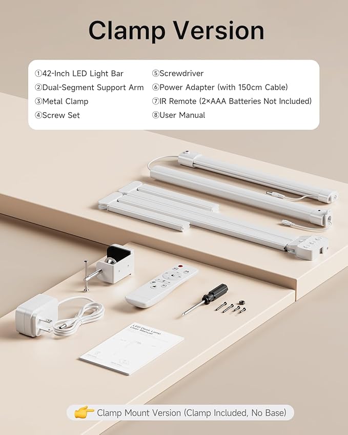 ONEMIX 42" LED Desk Lamp with Clamp, Architect Desk Light with Remote, - Image 6