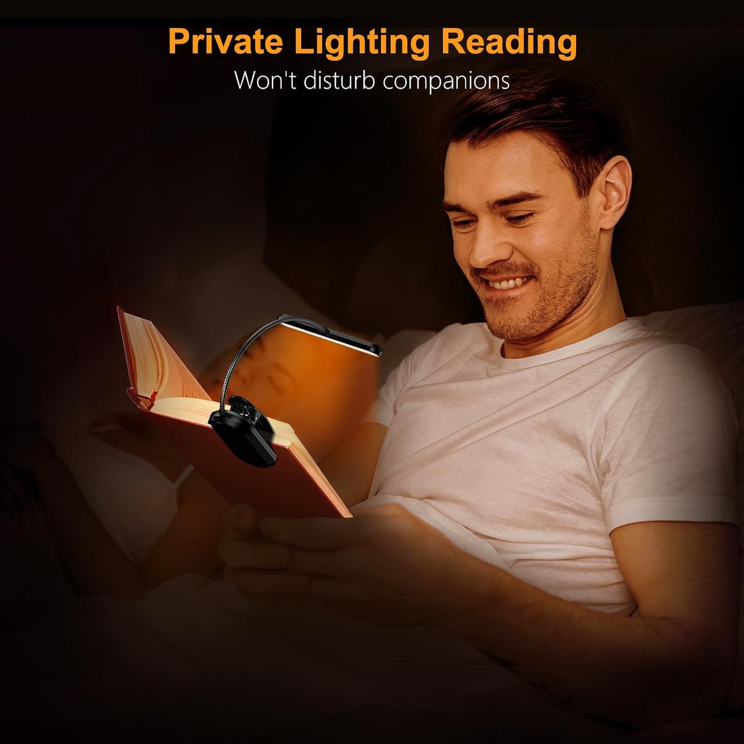 Gritin Rechargeable Book Light for Reading in Bed with 19 LED | Eye Caring 3 Color Temps,5 Brightness Levels,Memory Function,90 Hrs Runtime Flexible Goose Neck Clip on Light for Book Lovers