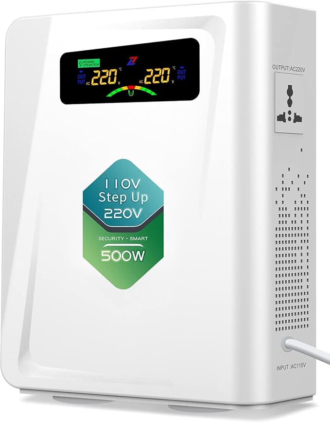 Voltage Converter 110 to 220 Step Up Transformer 500W, No Noise, Ten Protection by ZHENGXI