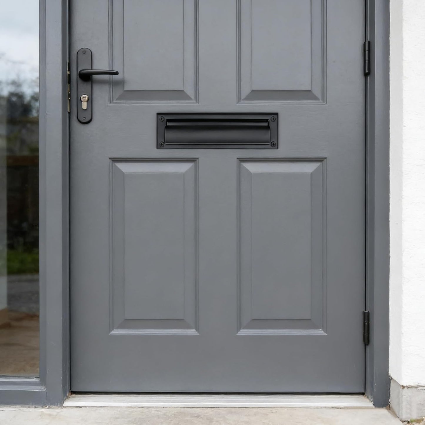 1 Pack Mail Slot, 13 inch, Well Made Stainless Steel Door Mail Slots for Front Door, Matte Black