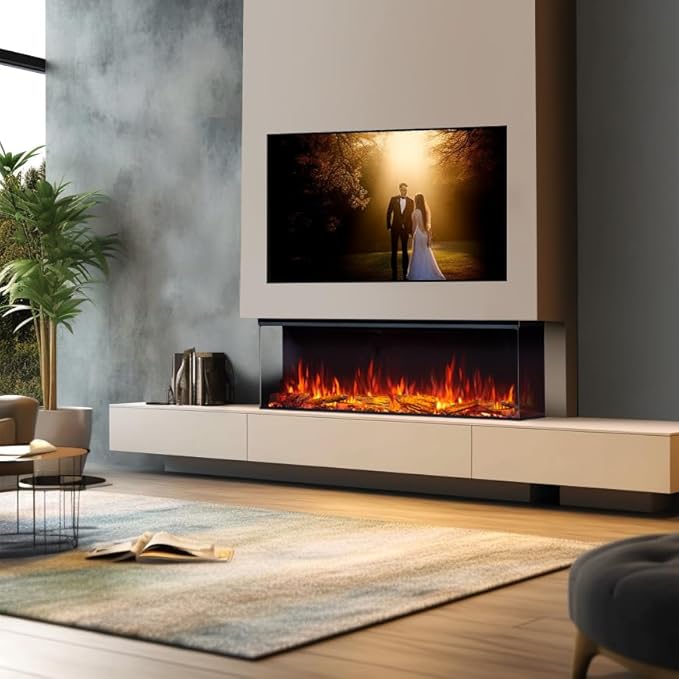 LegendFlame 51" W Smart Build in Electric Fireplace Insert, 1-2-3 Sided View - Image 2
