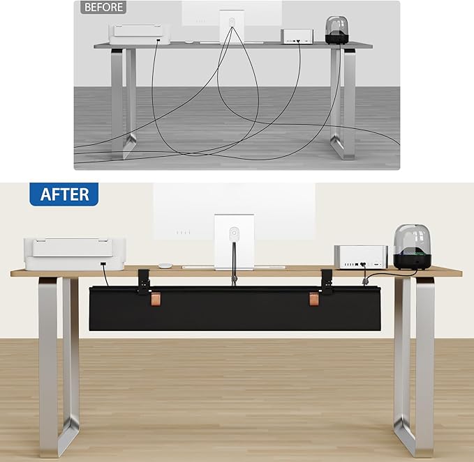 Zilink No Drill Under Desk Cable Management Tray 40" Cord Organizer - Image 9