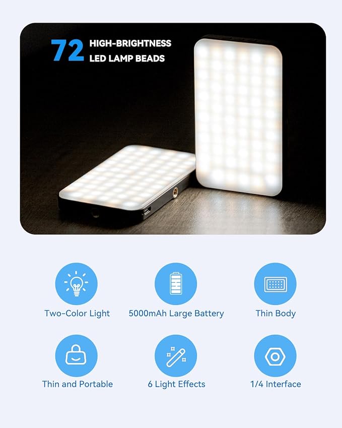 5000 mAh Portable Selfie Light for iPhone: Rechargeable Phone Fill Lights - Image 4