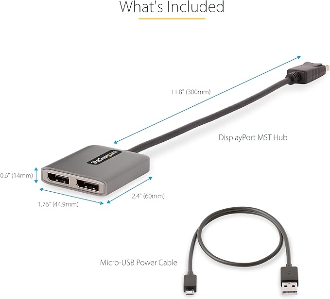 StarTech.com 2-Port DisplayPort 1.4 Splitter, DP to 2x DP Multi-Monitor Adapter - Image 8