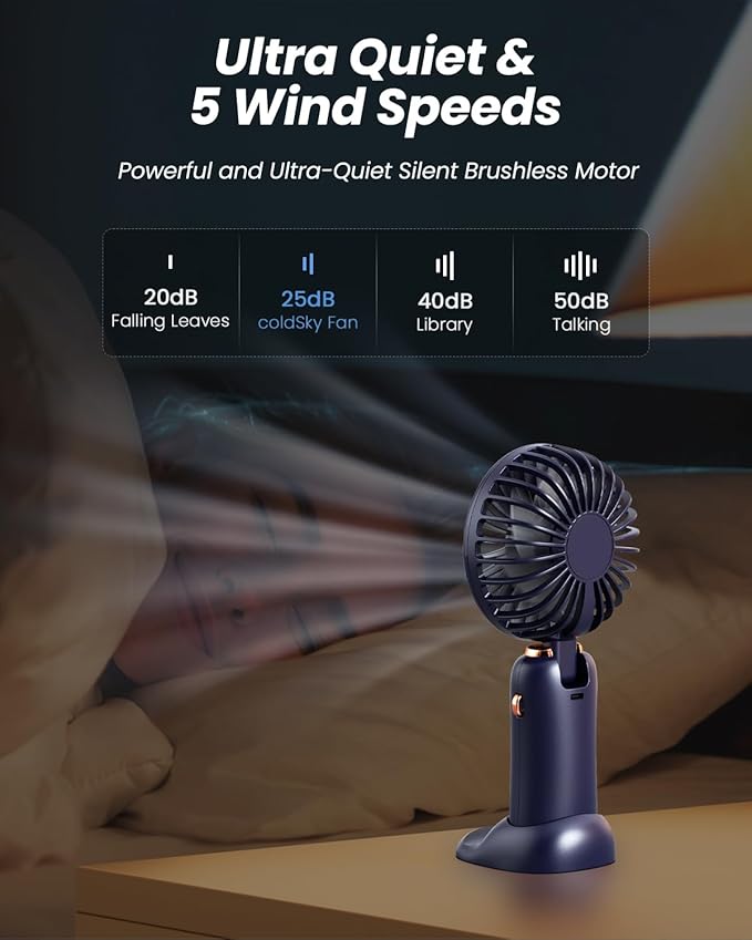 coldSky Portable Handheld Fan, 4000mAh Battery Operated Fan - Image 7