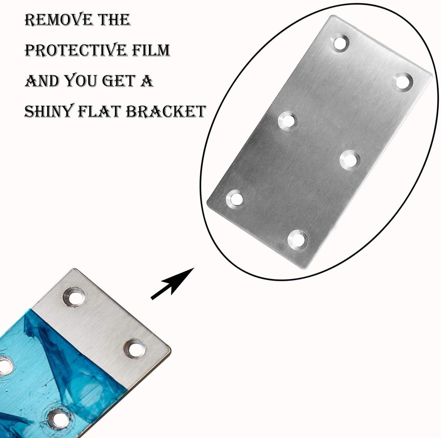 20Pcs Stainless Steel Flat Bracket Mending Plate4 x2 Bracket Joining Plate | Heavy Duty Stainless Corner Brace Metal Repair Fixing Joining Plate Right Angle Brace for Wood Furniture Cabinet Shelves