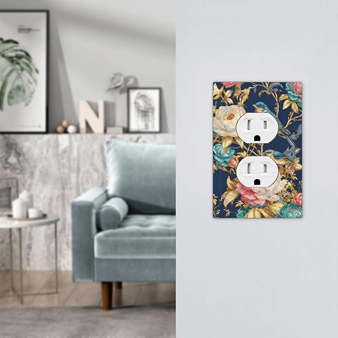Bvtewkhz Floral Birds Morris Duplex Outlet Decorative Outlet Covers Light - Image 7