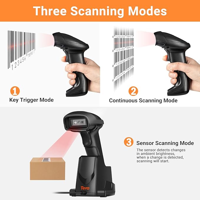 Tera Wireless 1D 2D QR Barcode Scanner - Image 5