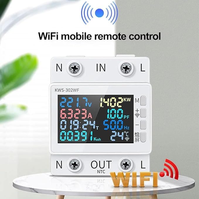 LCD Digital Energy Meter, Single Phase Energy Meter, Din Rail Electricity Usage - Image 4