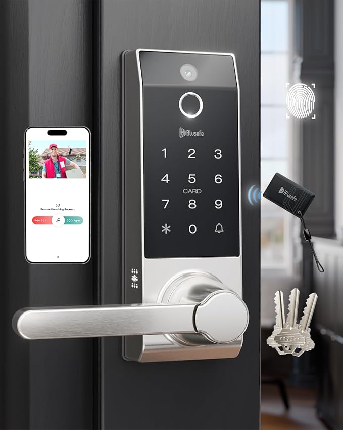 Smart Lock Doorbell Fingerprint Smart Door Lock Deadbolt by Blusafe