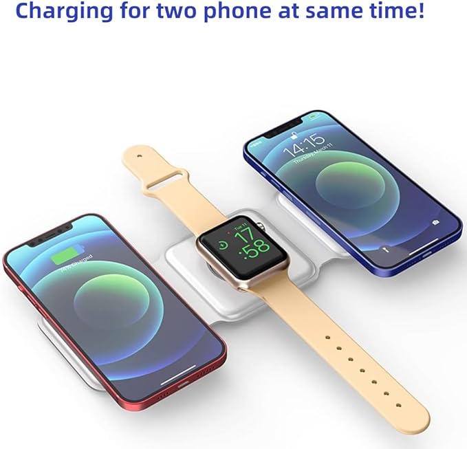 IHAO 3in1 Megnetic Attraction Wireless Charging Station Foldable Fast Charger - Image 3