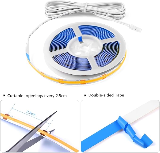 LED Under Cabinet Lighting Kit 6PCS 12V COB LED Strip Lights - Image 3