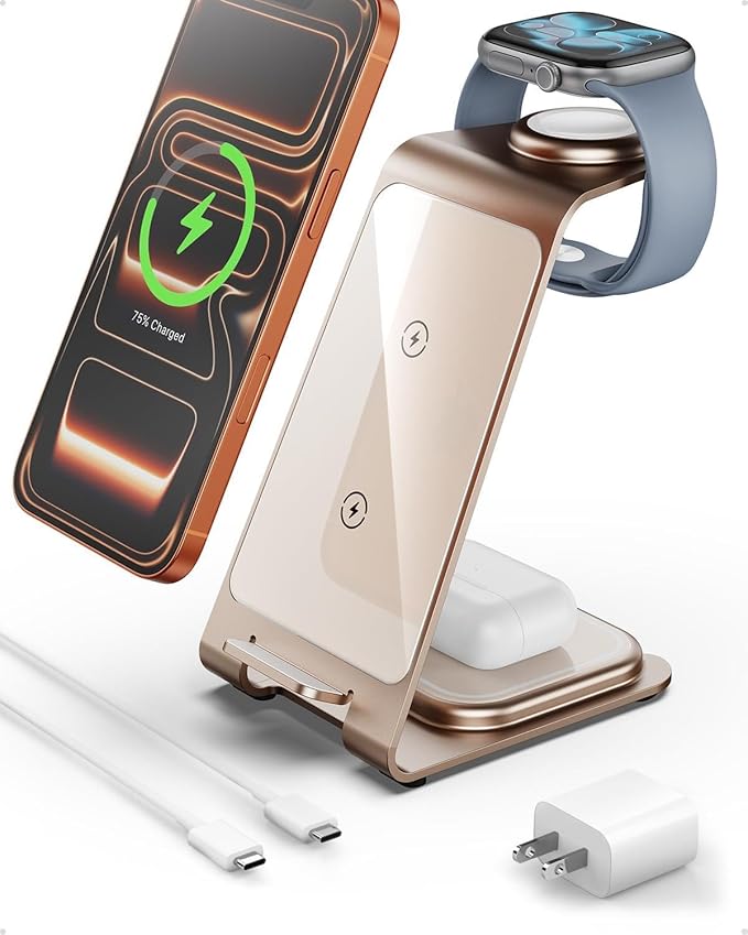 Intoval Aluminum 3 in 1 Wireless Charging Station by Intoval