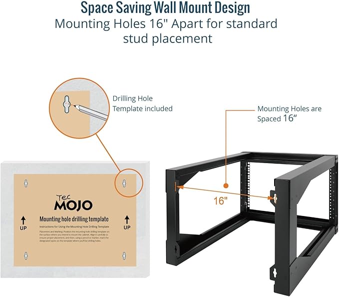 Tecmojo 6U Wall Mount Server Rack Swing Gate, 19in Computer/AV/Data/IT/Media - Image 4