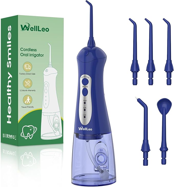 WellLeo Water Flossers for Teeth, Portable Oral Irrigator Rechargeable Water by Wellleo