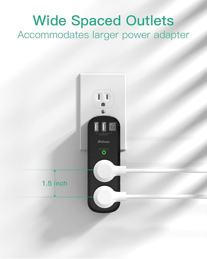 USB Outlet Extender Surge Protector - - Image 5