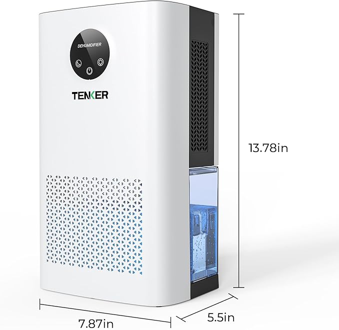TENKER Dehumidifier for Home, 77 OZ Water Tank Dehumidifiers, Quiet Dehumidifier - Image 8